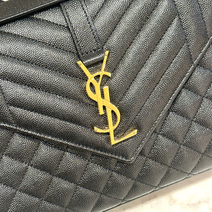 YSL Envelope Medium in Black GHW