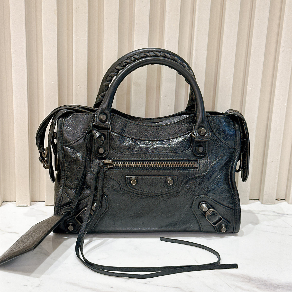 Balenciaga Le City Mini In Black Arena Lambskin