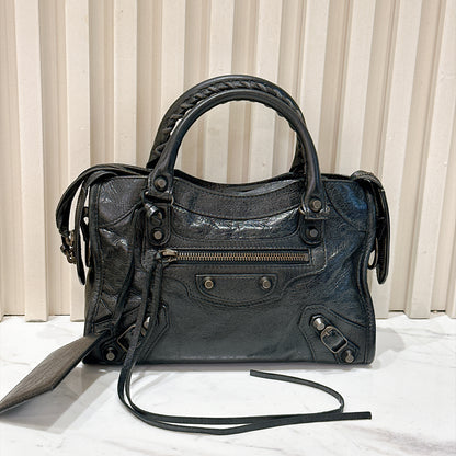 Balenciaga Le City Mini In Black Arena Lambskin