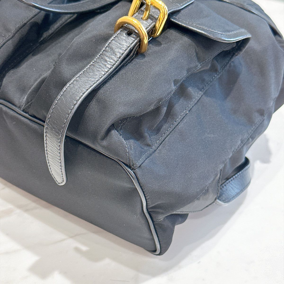 Prada Black Nylon and Leather Backpack