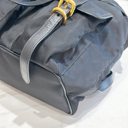 Prada Black Nylon and Leather Backpack