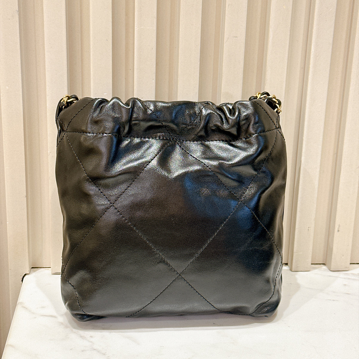 Chanel 22 Mini with Pearl Chain Black GHW