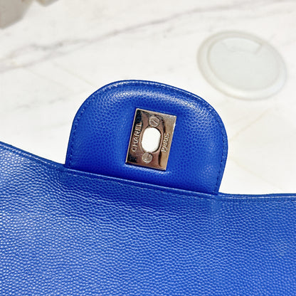 Chanel Jumbo In Blue Chevron Caviar SHW