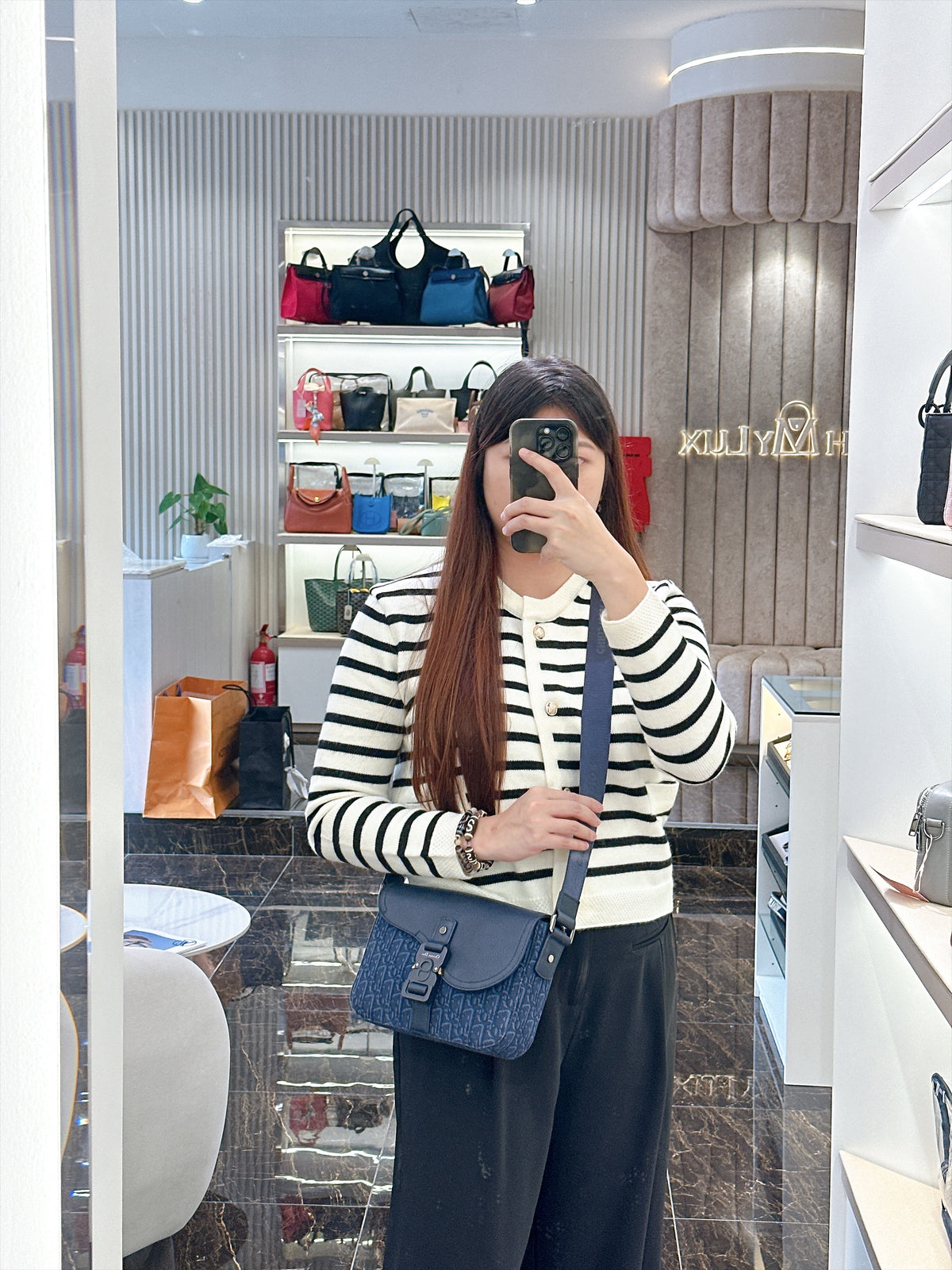 Dior Small Saddle Messenger in Blue Oblique
