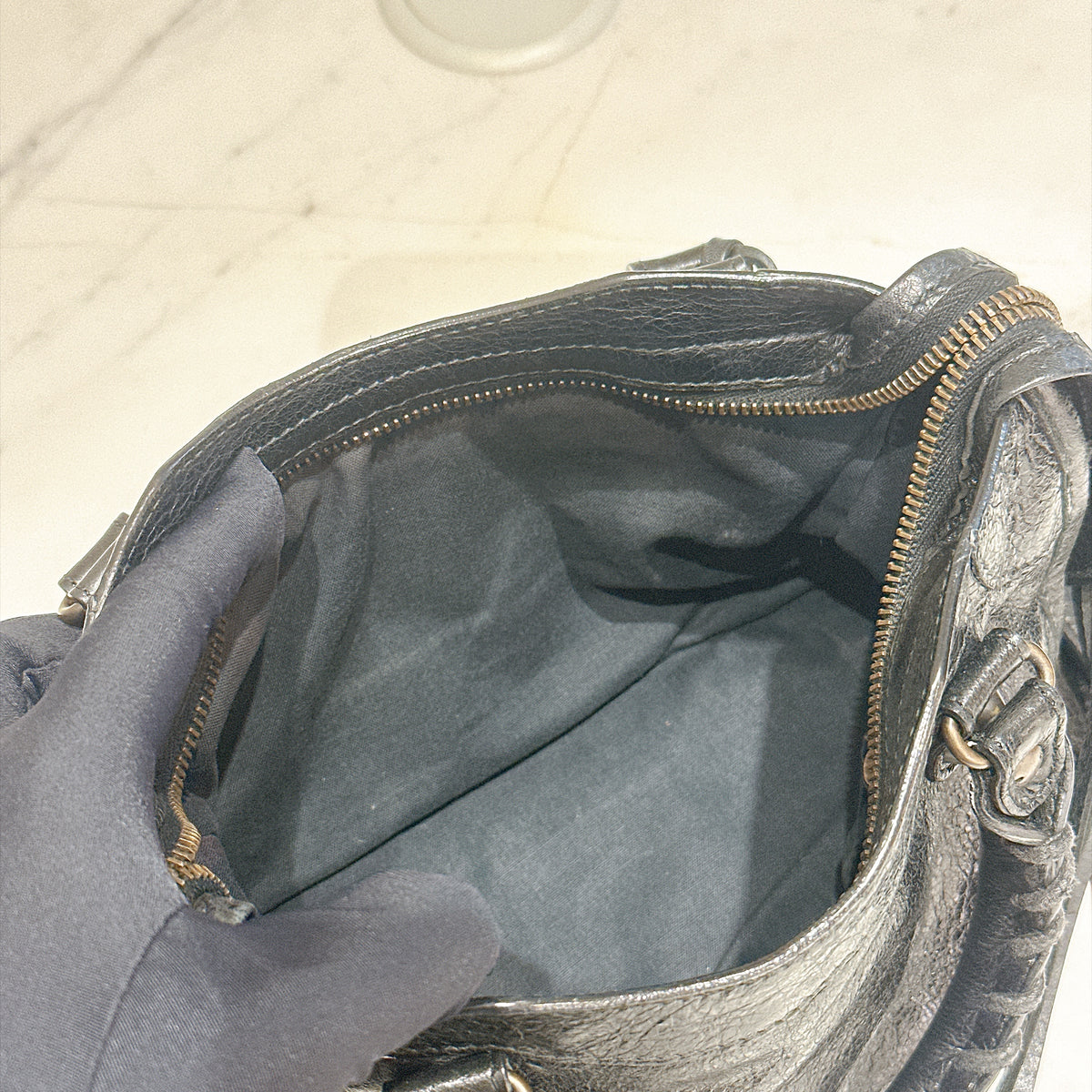 Balenciaga Le City Mini In Black Arena Lambskin
