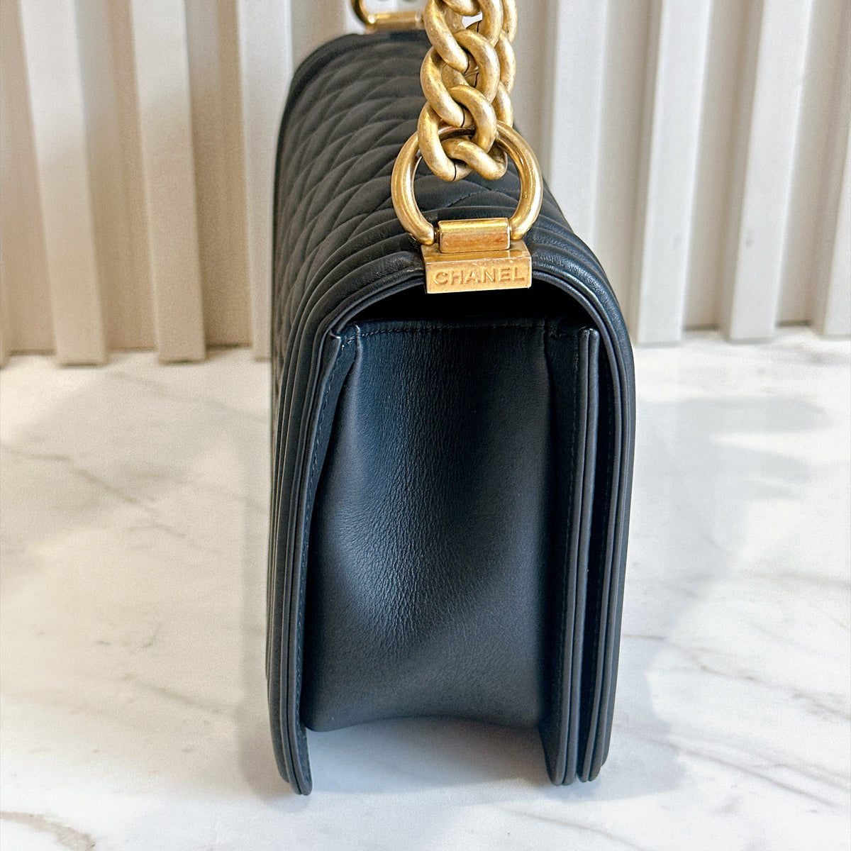 Chanel Boy Old Medium in Black Lambskin