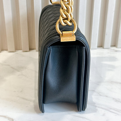 Chanel Boy Old Medium in Black Lambskin