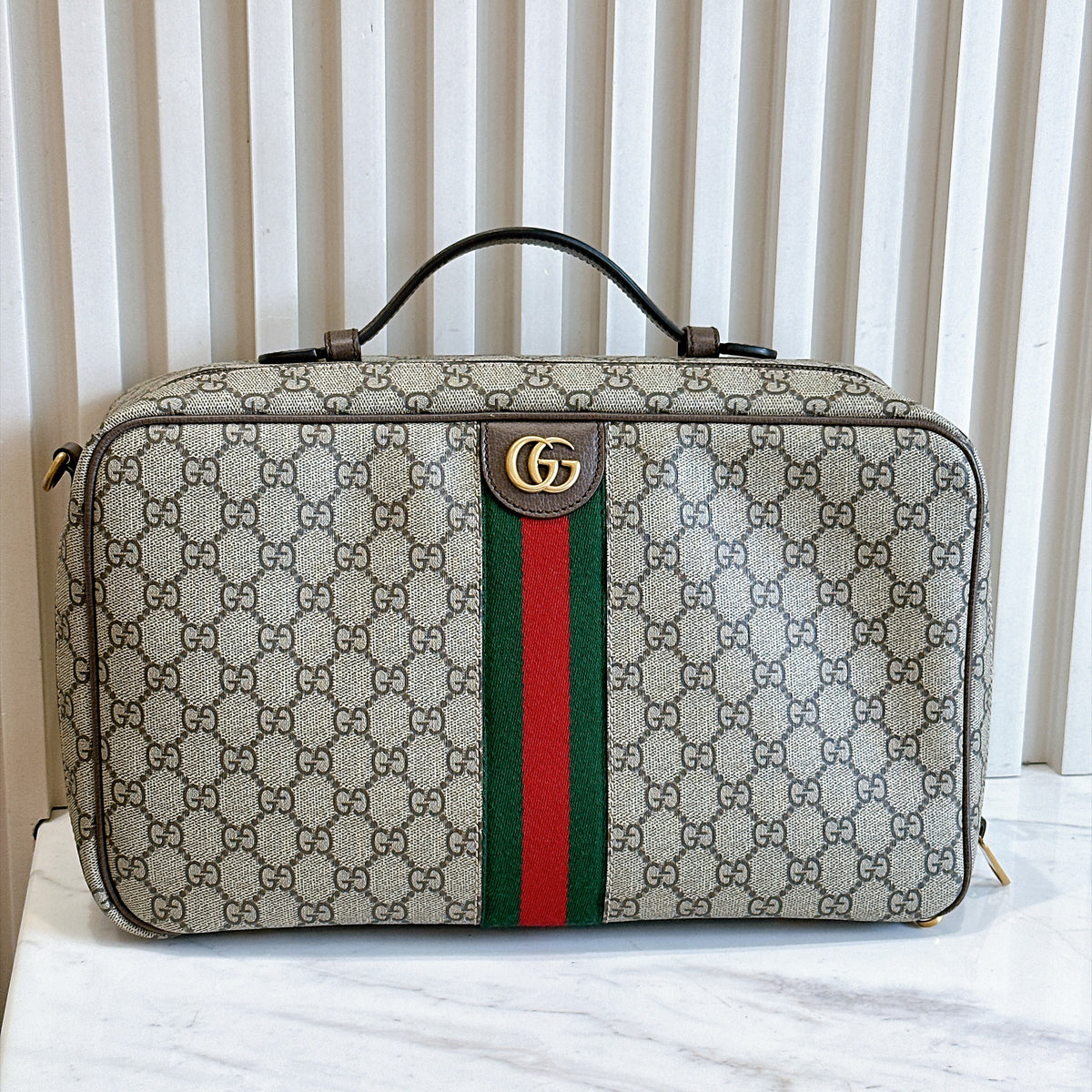 Gucci Web Savoy Shoes Case in GG Supreme