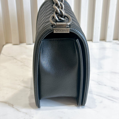 Chanel Boy Old Medium in Black Lambskin