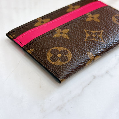 LV Double Card Holder Pondichery Pink