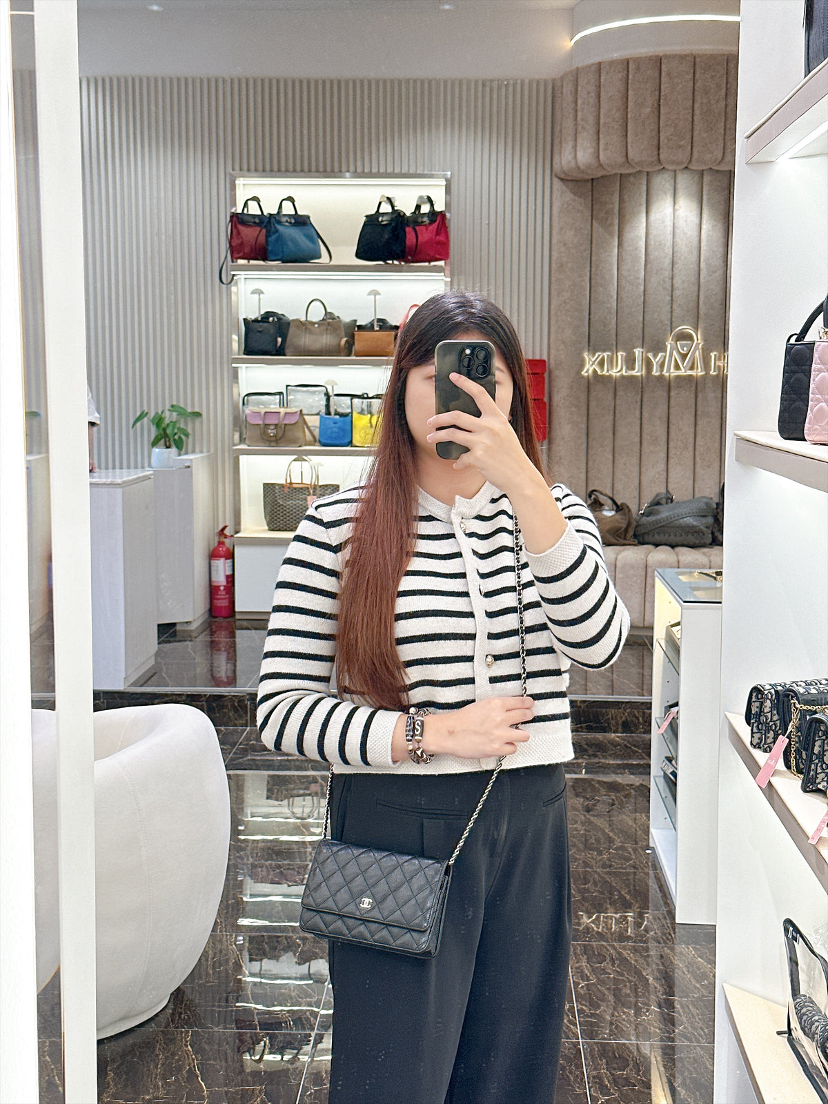 Chanel Wallet On Chain in Black Caviar SHW