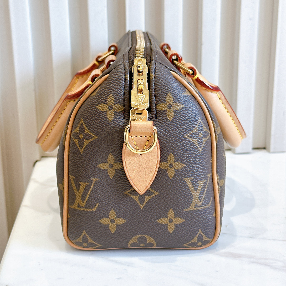 LV Monogram Speedy 20 in Beige Strap