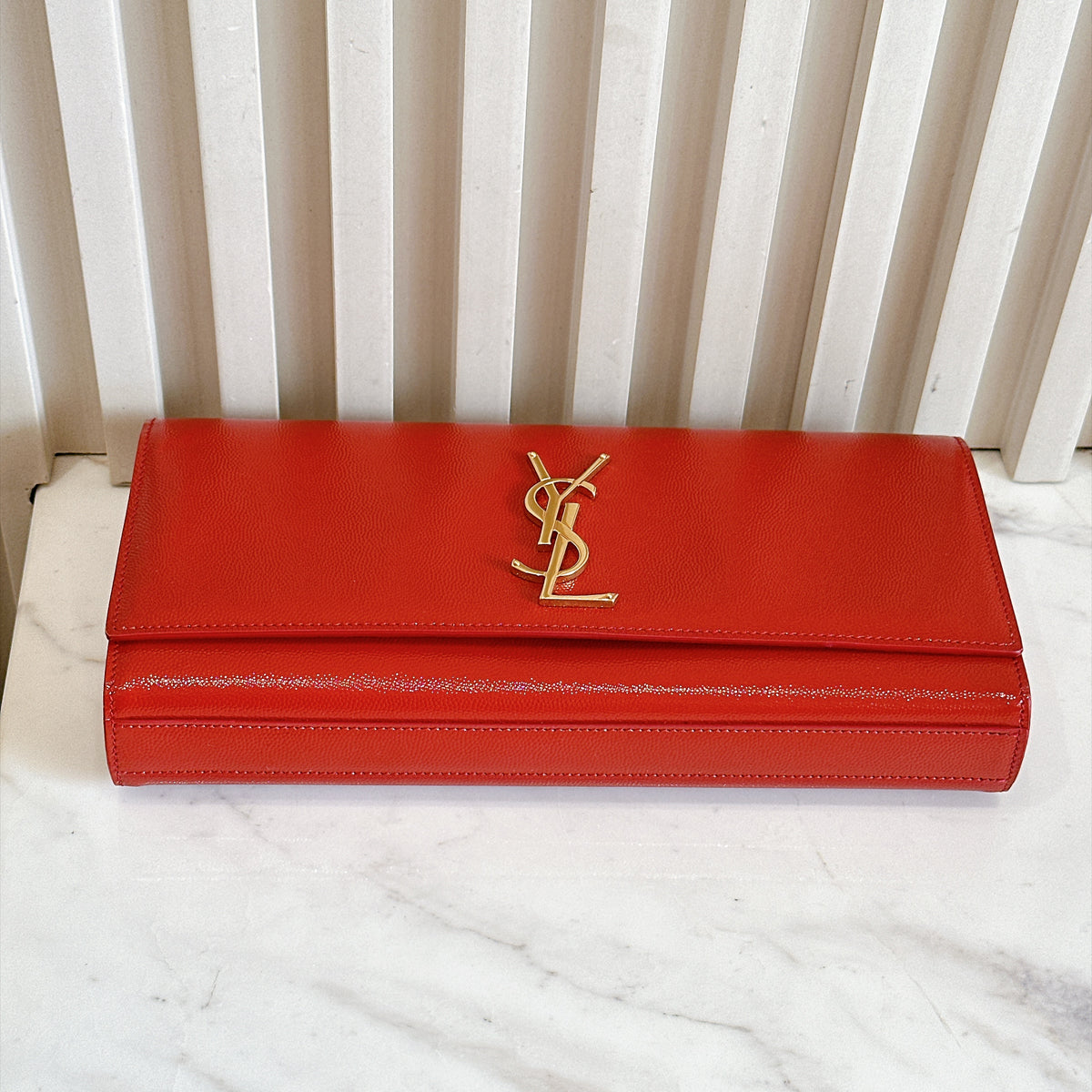 YSL Red Monogram Classic Cassandre Clutch