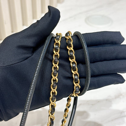 Chanel 22 Mini with Pearl Chain Black GHW