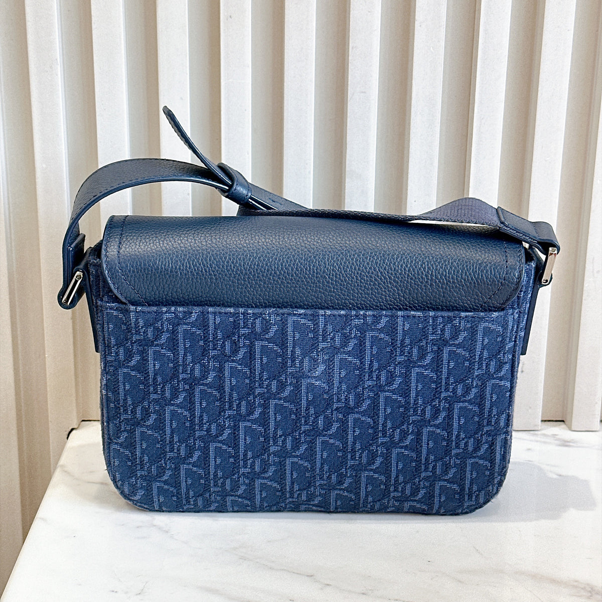 Dior Small Saddle Messenger in Blue Oblique