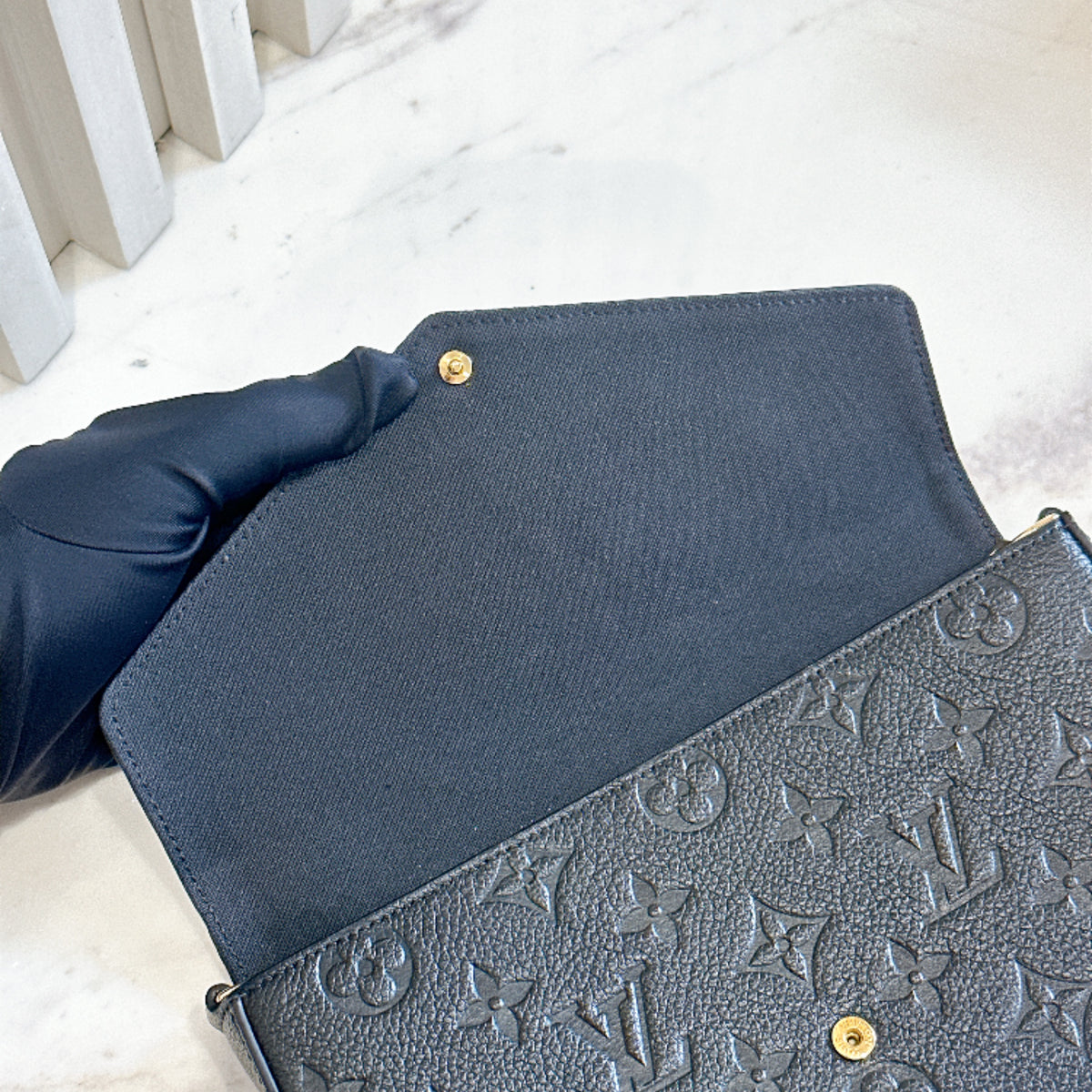 LV Felicie Pochette in Black Empreinte Leather