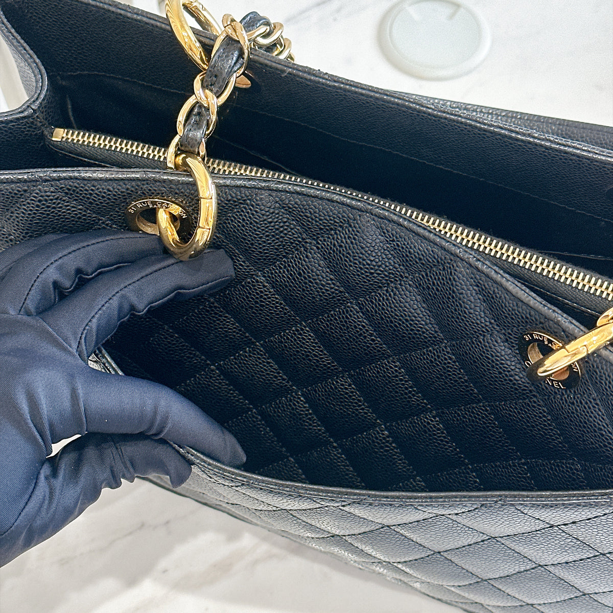 Chanel GST in Black Caviar GHW
