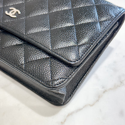 Chanel Wallet On Chain in Black Caviar SHW