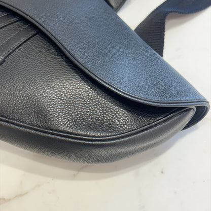 Dior Saddle Maxi in Black Grained Calf Leather
