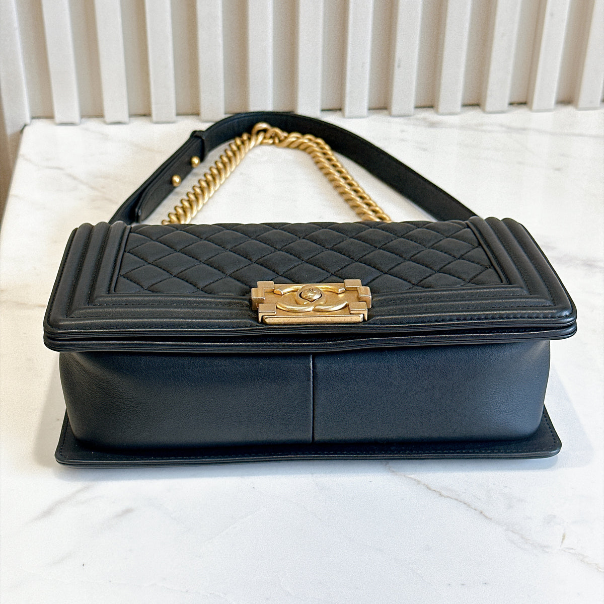 Chanel Boy Old Medium in Black Lambskin