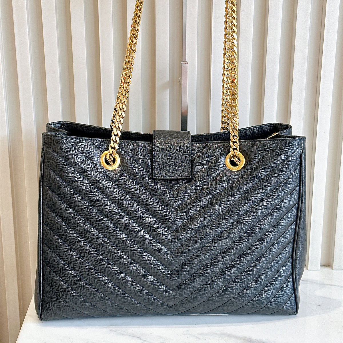 YSL Cassandre Tote in Black GHW