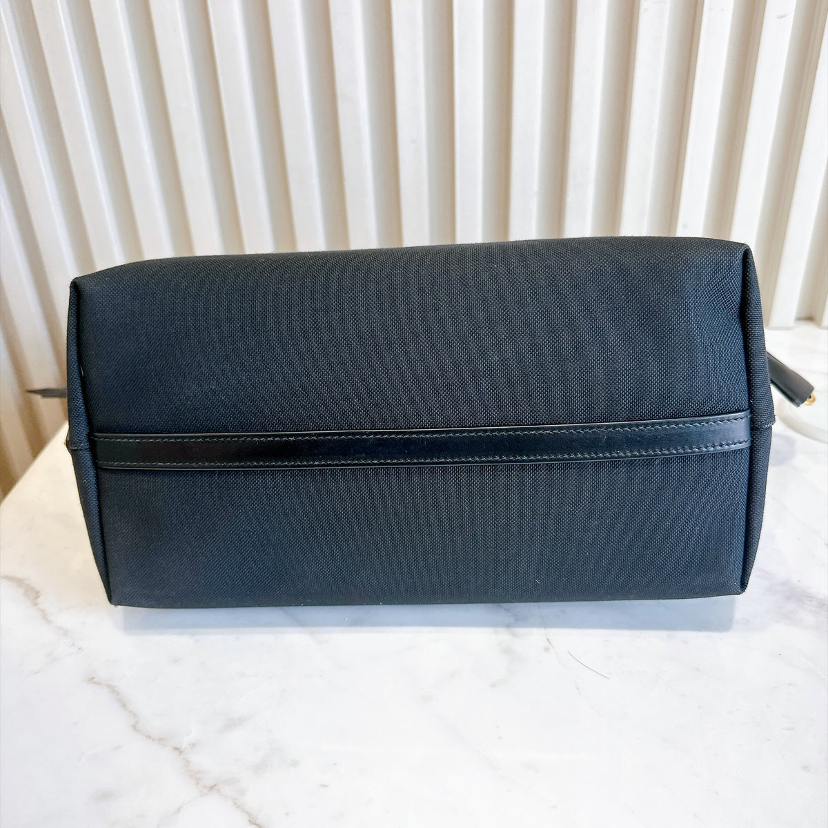 Prada Logo Jacquard Black Canvas Satchel Tote