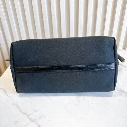 Prada Logo Jacquard Black Canvas Satchel Tote