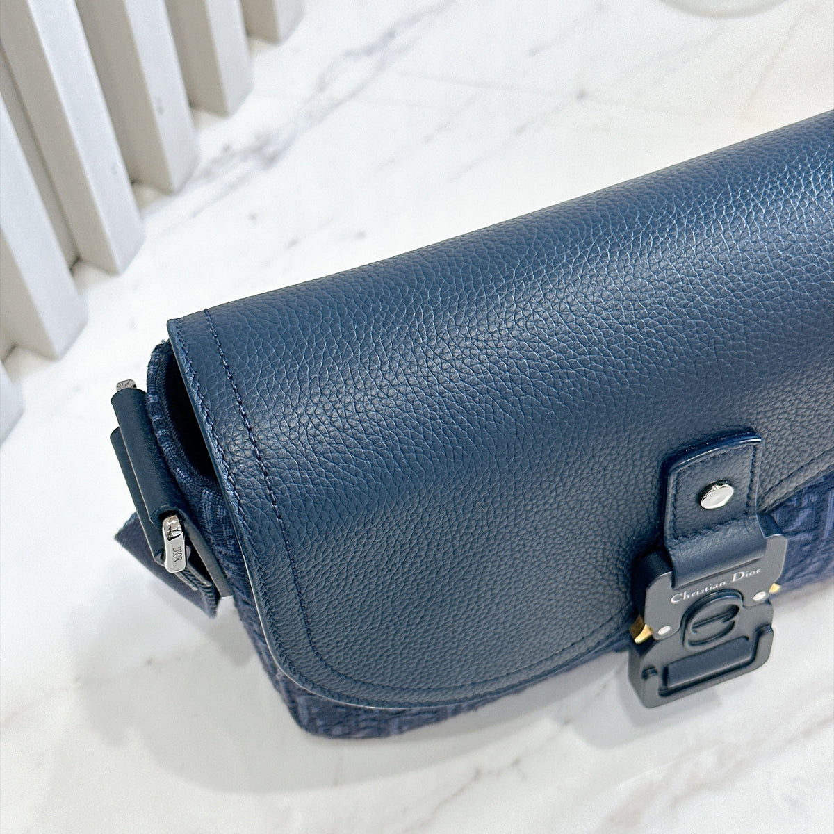 Dior Small Saddle Messenger in Blue Oblique