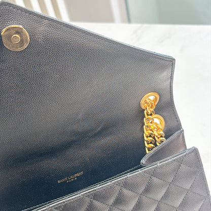 YSL Envelope Medium In Black GHW