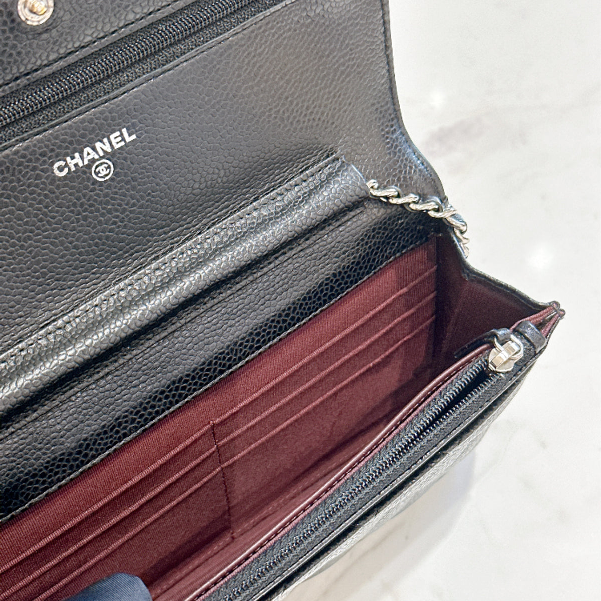 Chanel Wallet On Chain in Black Caviar SHW