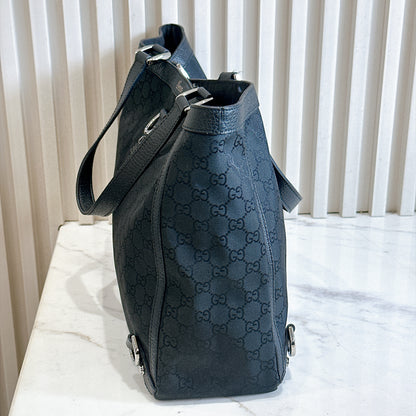 Gucci Black GG Canvas Abbey D-Ring Tote Bag