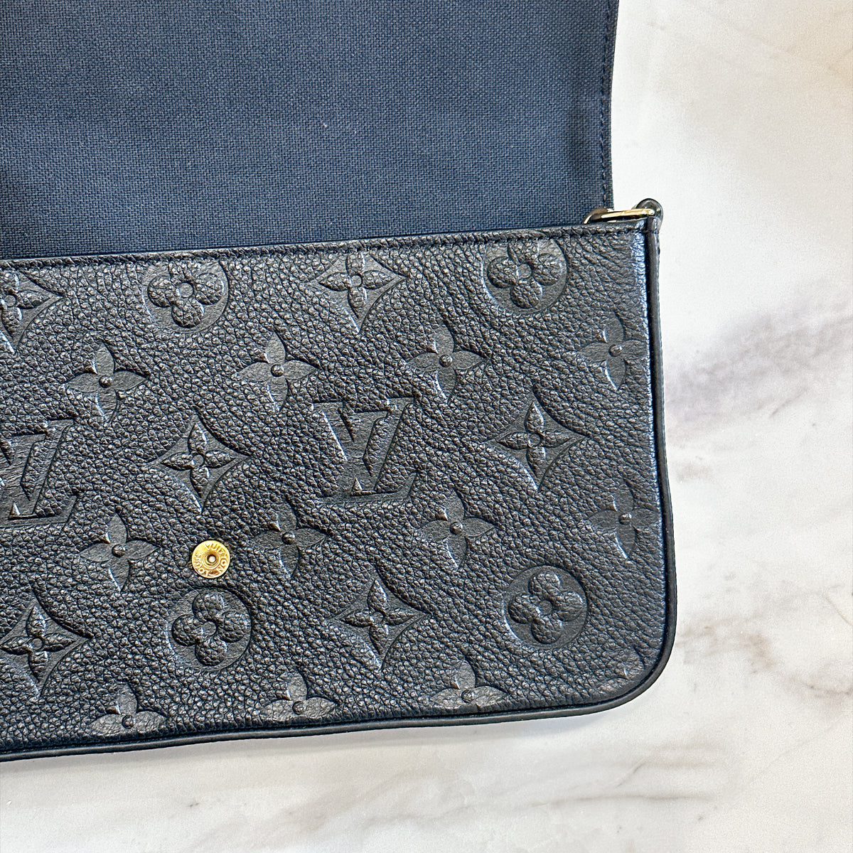 LV Felicie Pochette in Black Empreinte Leather