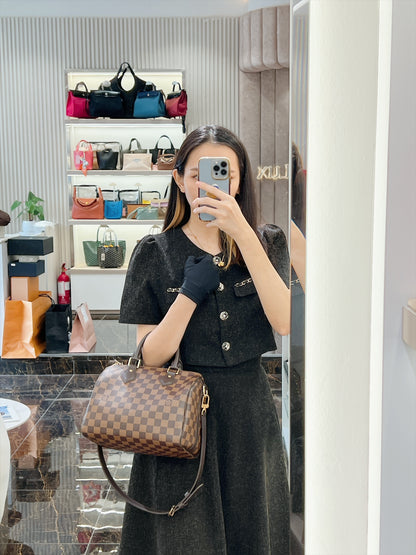 LV Damier Ebene Speedy 25 Bandouliere