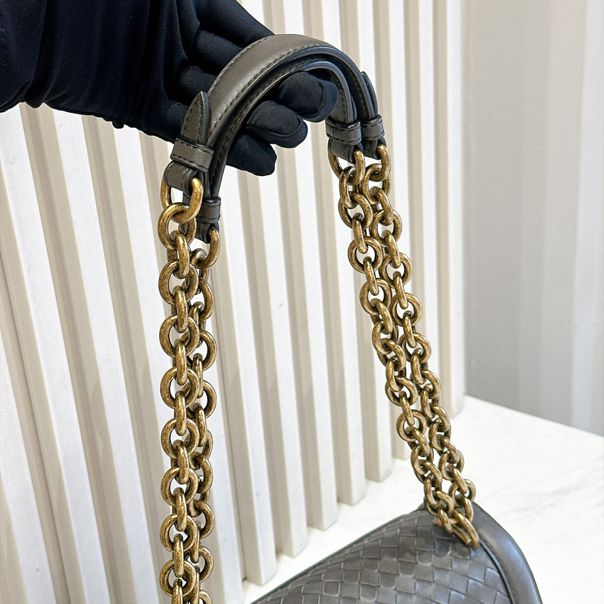 Bottega Veneta Intrecciato Olimpia Knot Shoulder Bag
