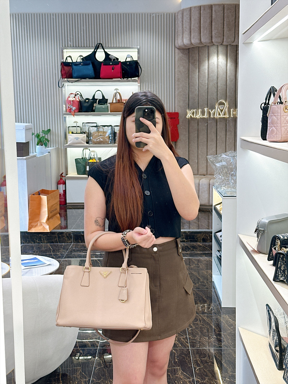Prada Saffiano Gallieria Pink in Medium