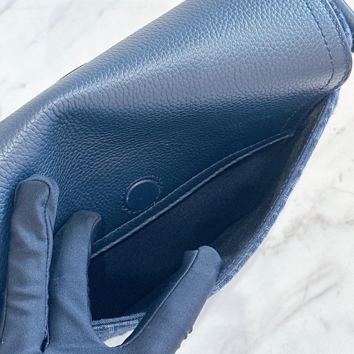 Dior Small Saddle Messenger in Blue Oblique