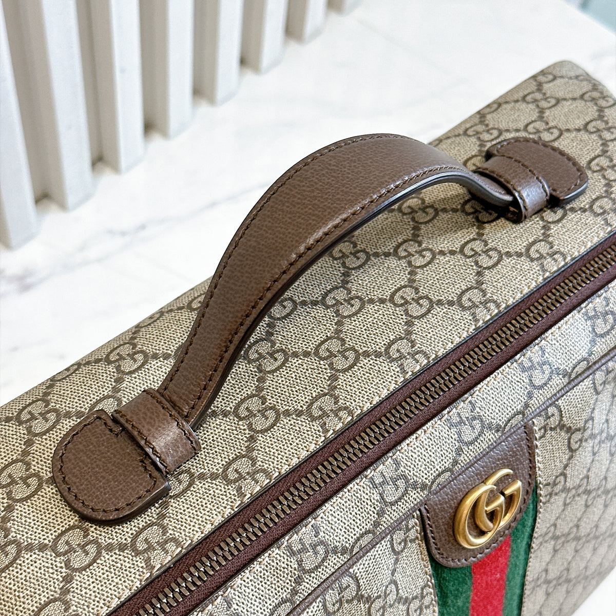 Gucci Web Savoy Shoes Case in GG Supreme
