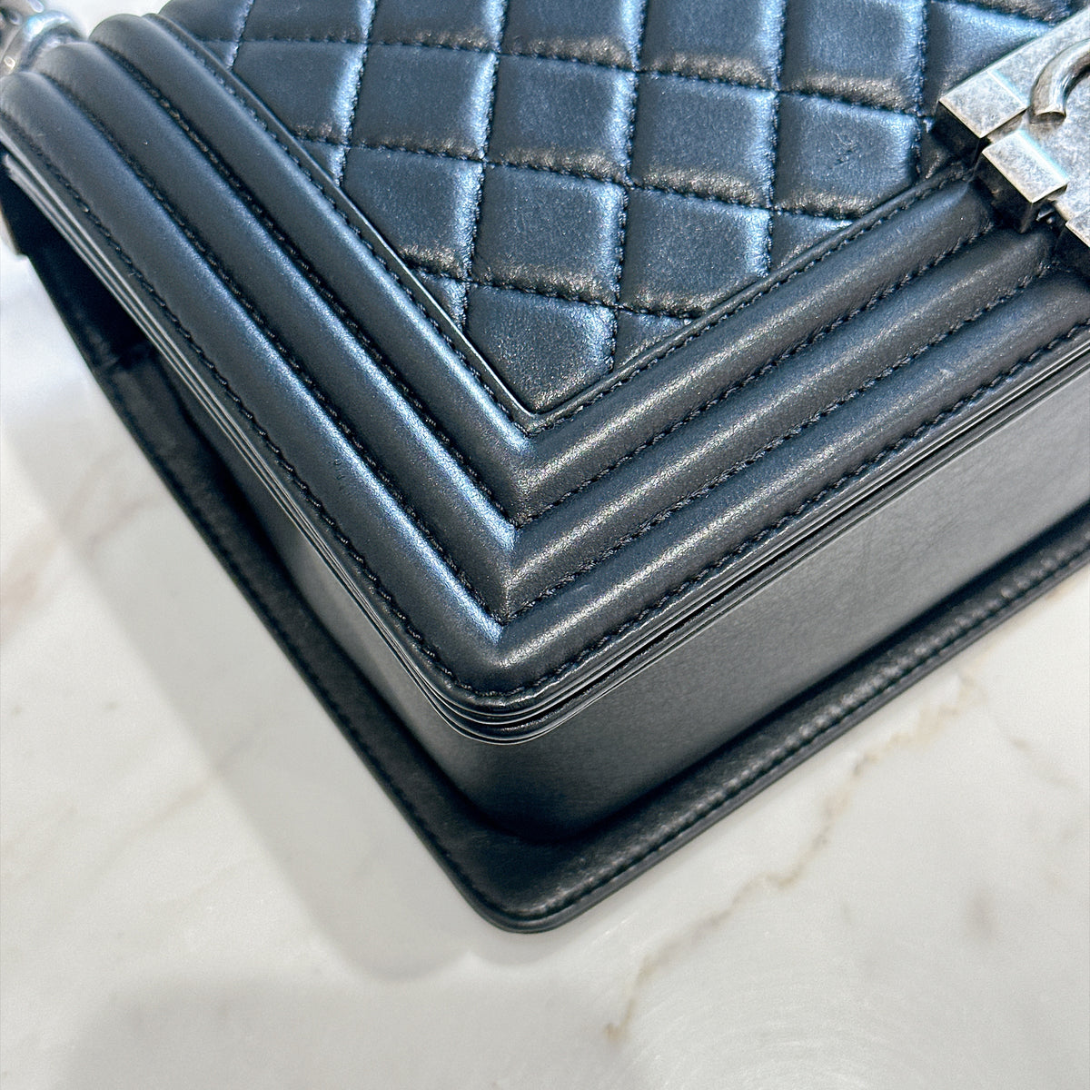Chanel Boy Old Medium in Black Lambskin