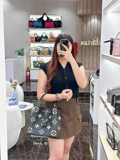LV Neo Noe MM Bicolour In Black / Creme