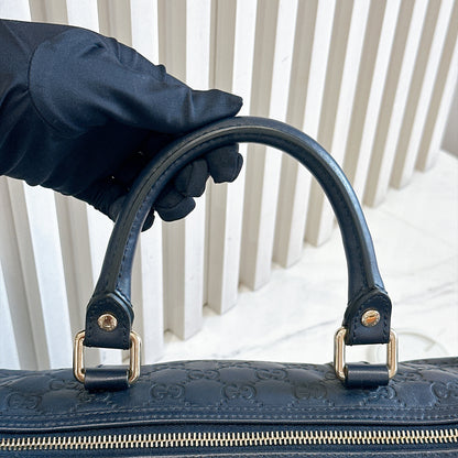 Gucci Guccissima Medium Joy Boston in Navy Blue