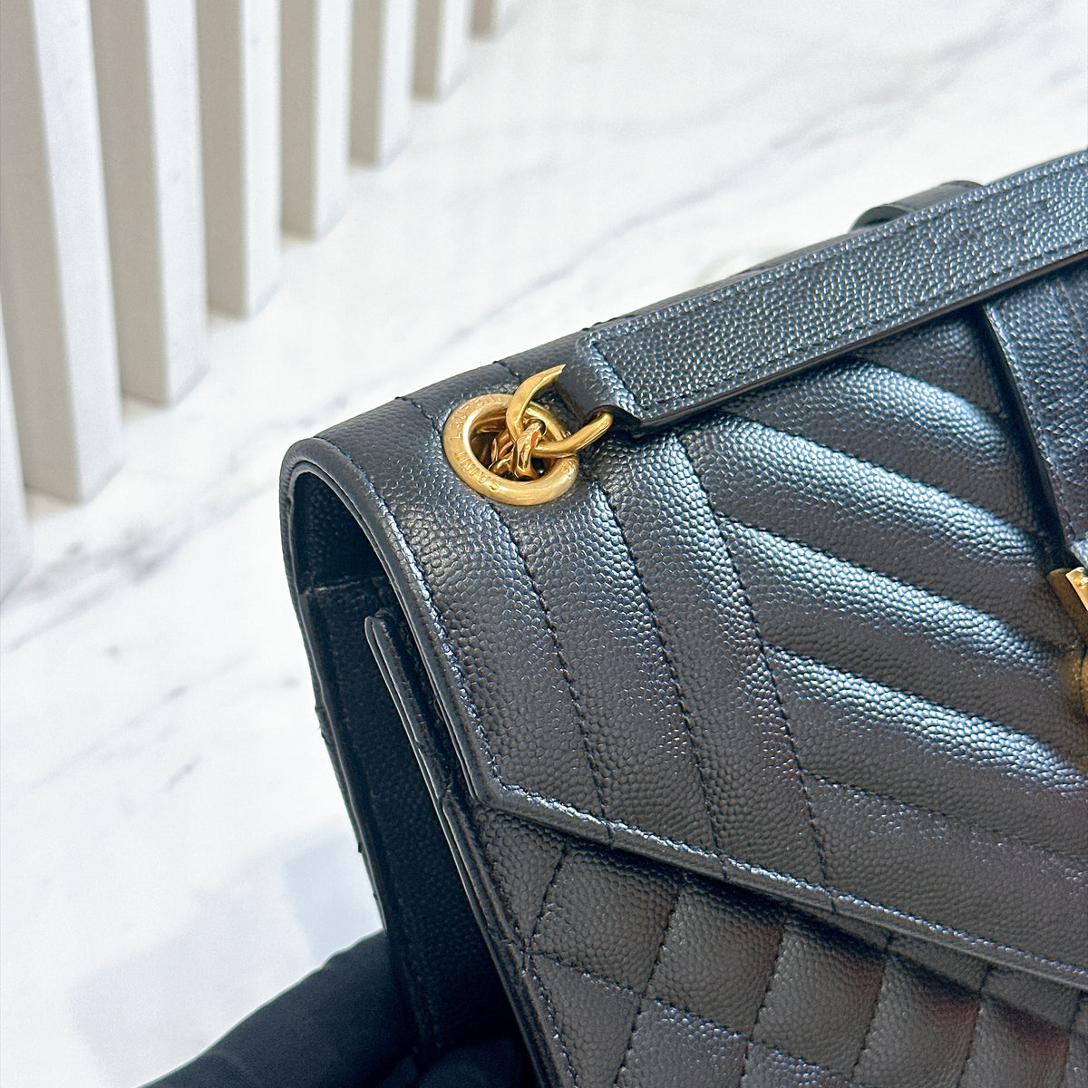 YSL Envelope Medium In Black GHW