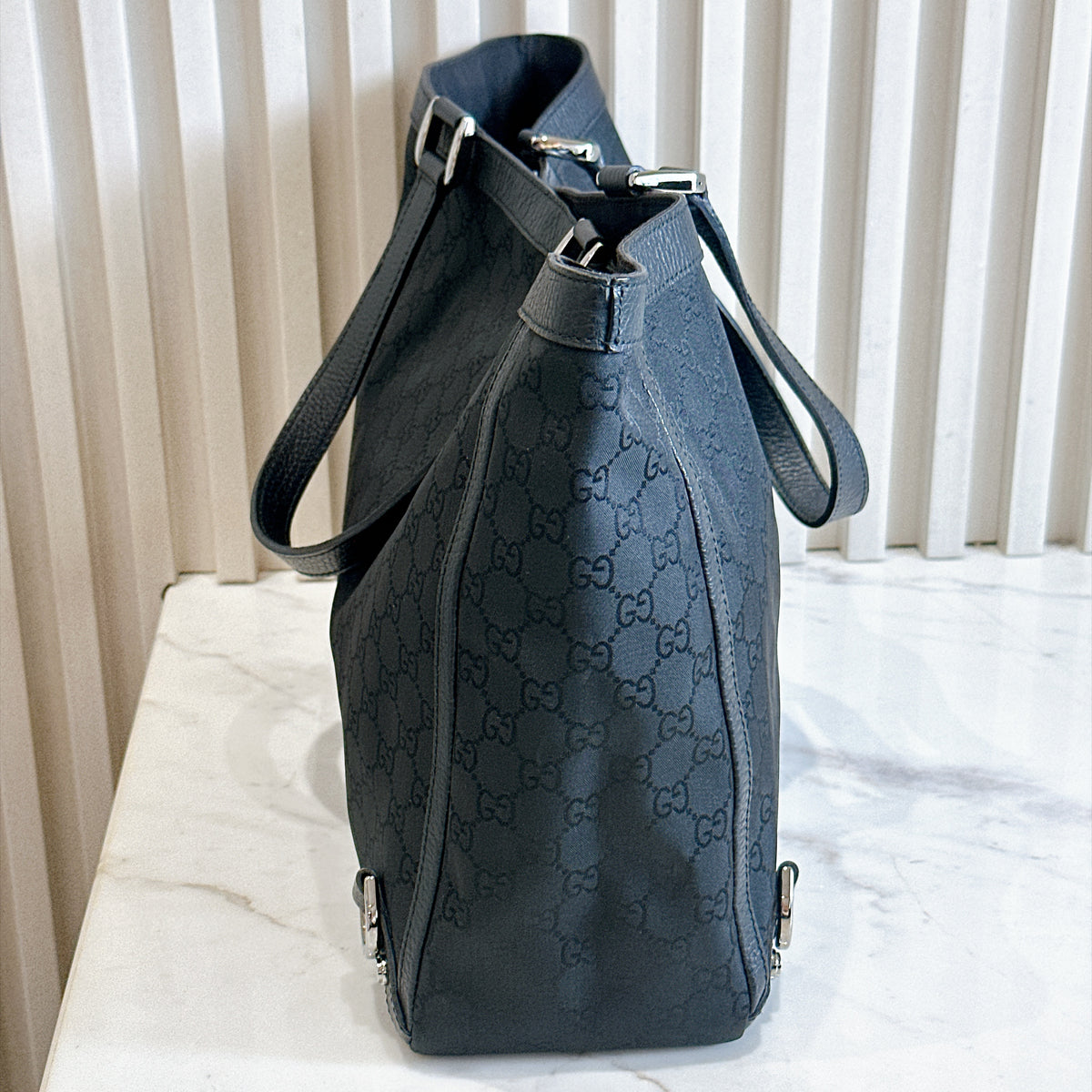 Gucci Black GG Canvas Abbey D-Ring Tote Bag
