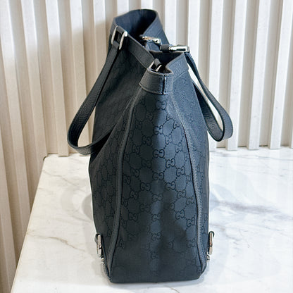 Gucci Black GG Canvas Abbey D-Ring Tote Bag