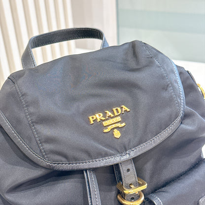 Prada Black Nylon and Leather Backpack