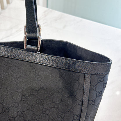 Gucci Black GG Canvas Abbey D-Ring Tote Bag