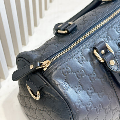 Gucci Guccissima Medium Joy Boston in Navy Blue