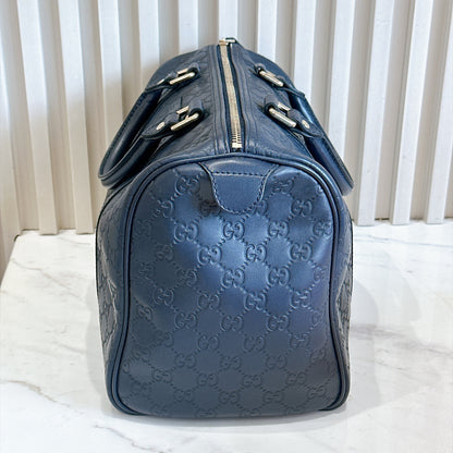 Gucci Guccissima Medium Joy Boston in Navy Blue