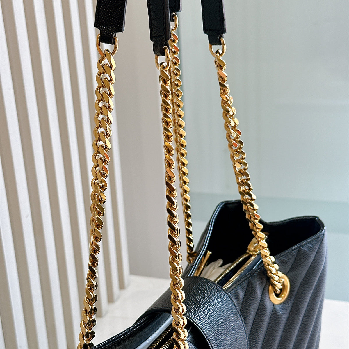 YSL Cassandre Tote in Black GHW