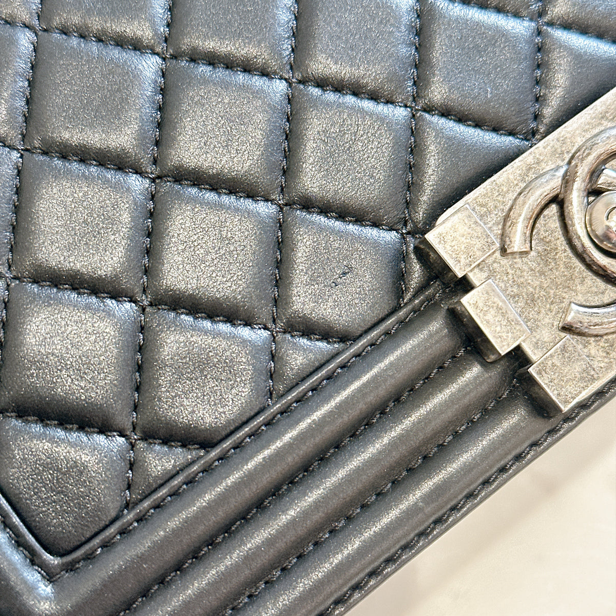 Chanel Boy Old Medium in Black Lambskin