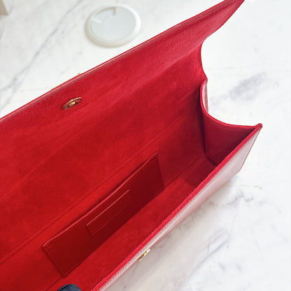 YSL Red Monogram Classic Cassandre Clutch